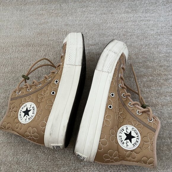 Converse All Star Lift Quilted High Top Platform Sneakers Shoes 10.5 - Picture 5 of 10